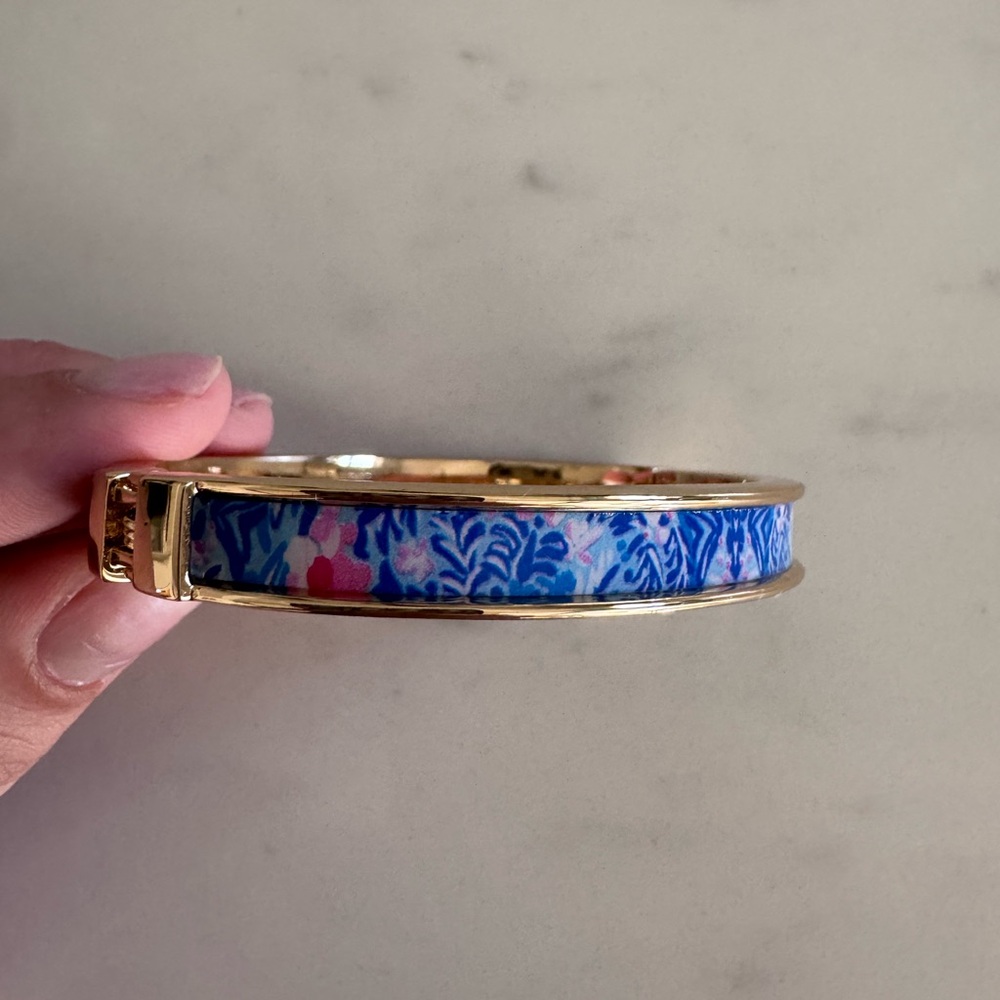Lilly Pulitzer Gold, Pink and Blue Bangle
